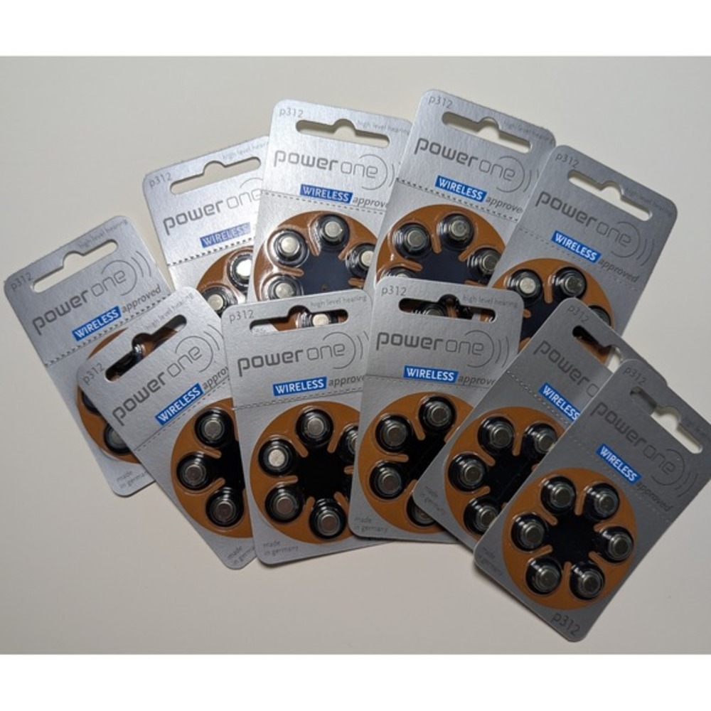 Power One p312 Hearing Aid Batteries 60 Count Wireless Approved‎ | Exp. 2024/01